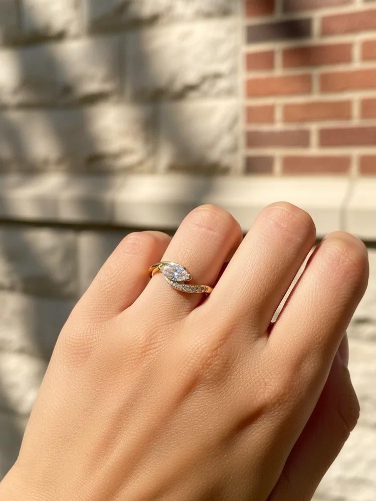 925 Sterling Silver Fashion Luxury Twisted Zircon Marquise Ring For Women Anniversary Engagement Wedding High Quality Jewelry