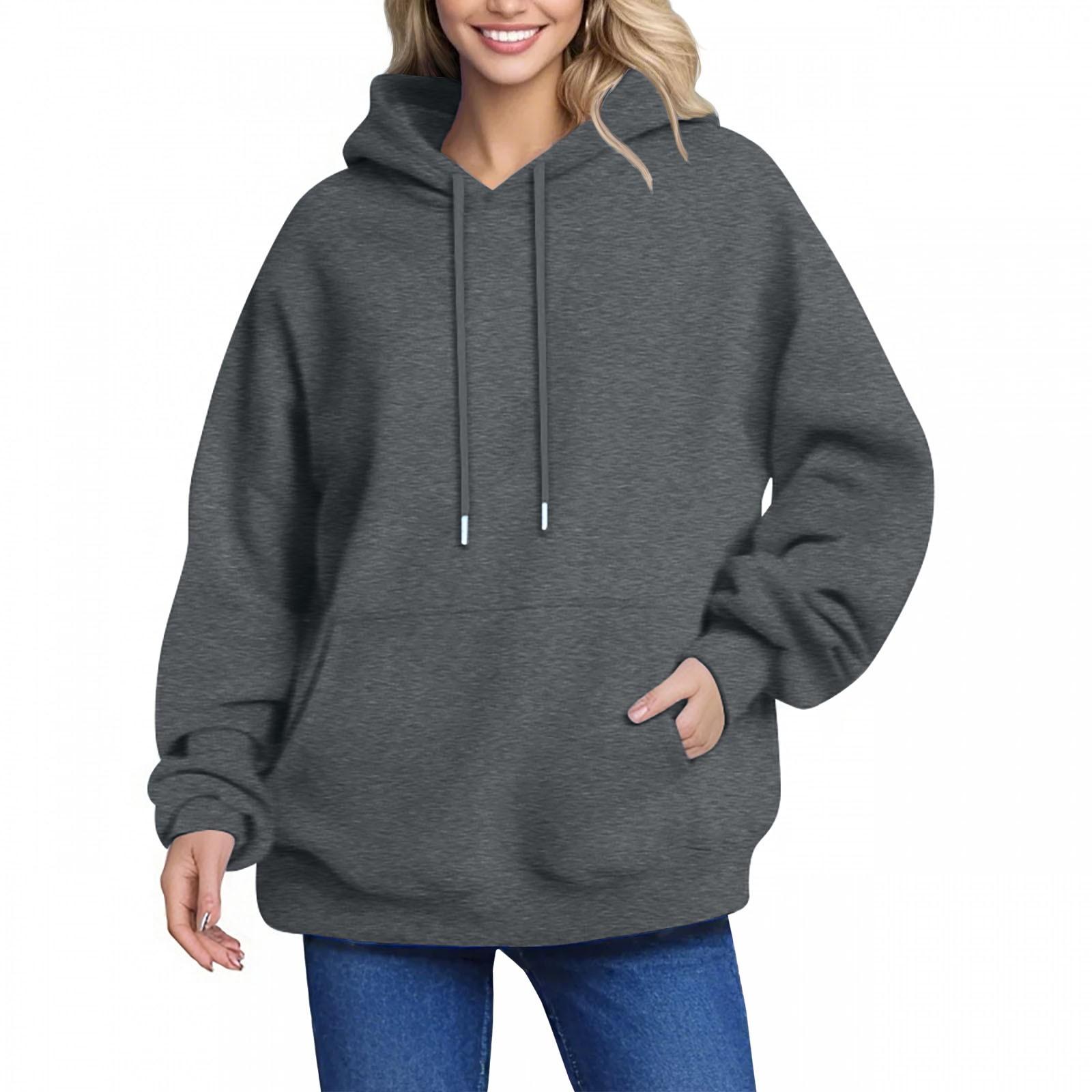 

Женская толстовка с капюшоном, однотонная, с длинными рукавами, мешковатый свитер, топ XXXXXL