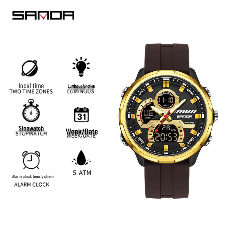 Sanda Youth Luminous Waterproof Multifunctional Men's Sports Watch