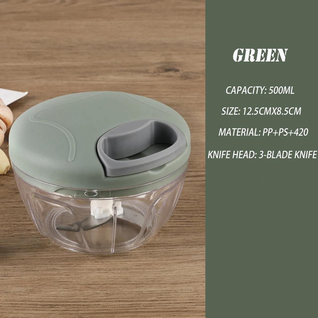 Picadora de ajo PICADORA DE CARNE Manual de 500/900ML, trituradora de prensa de ajo giratoria, cortador de cebolla y verduras, accesorios de cocina