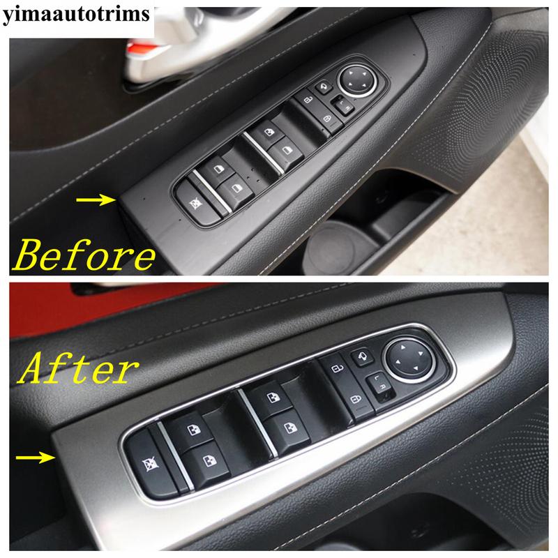 Car Inner Door Armrest Window Lift Button Panel Cover Trim Fit For Kia Cerato Forte K3  -  Stainless Steel Accessories