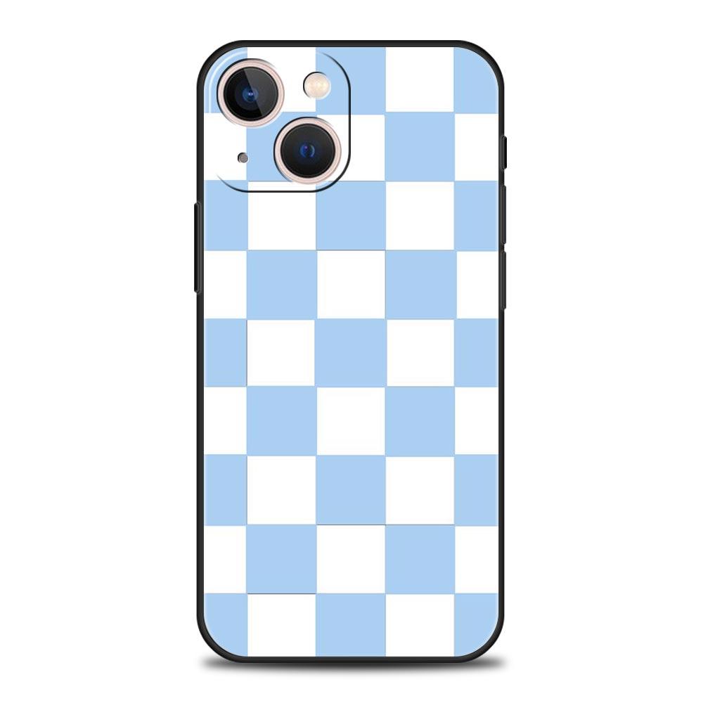 Retro Classic Chess Board Grid Phone Case For iPhone 16 13 15 14 12 11 Pro MAX XR X SE XS 7 8 Plus Soft TPU Shell Cover