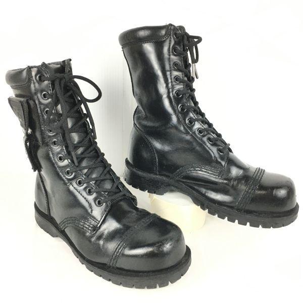 

UK England UNDERGROUND UG Steel Toe 10-Hole Rock Boots 24.5-25 Black(USED)