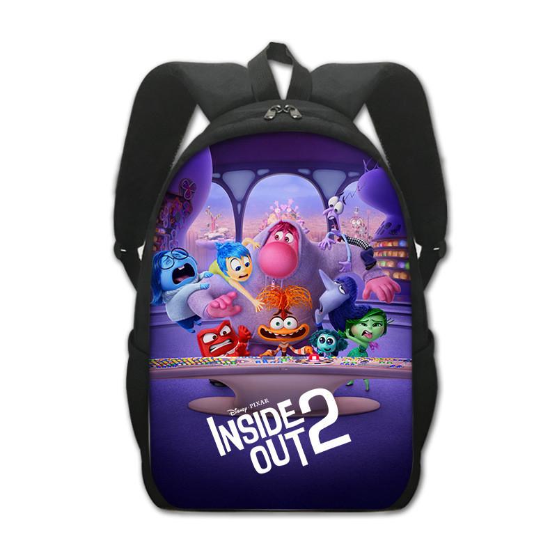 

Adorable Inside Out 2 Cartoon Backpack For Kids Spacious Polyester School Bag Style B