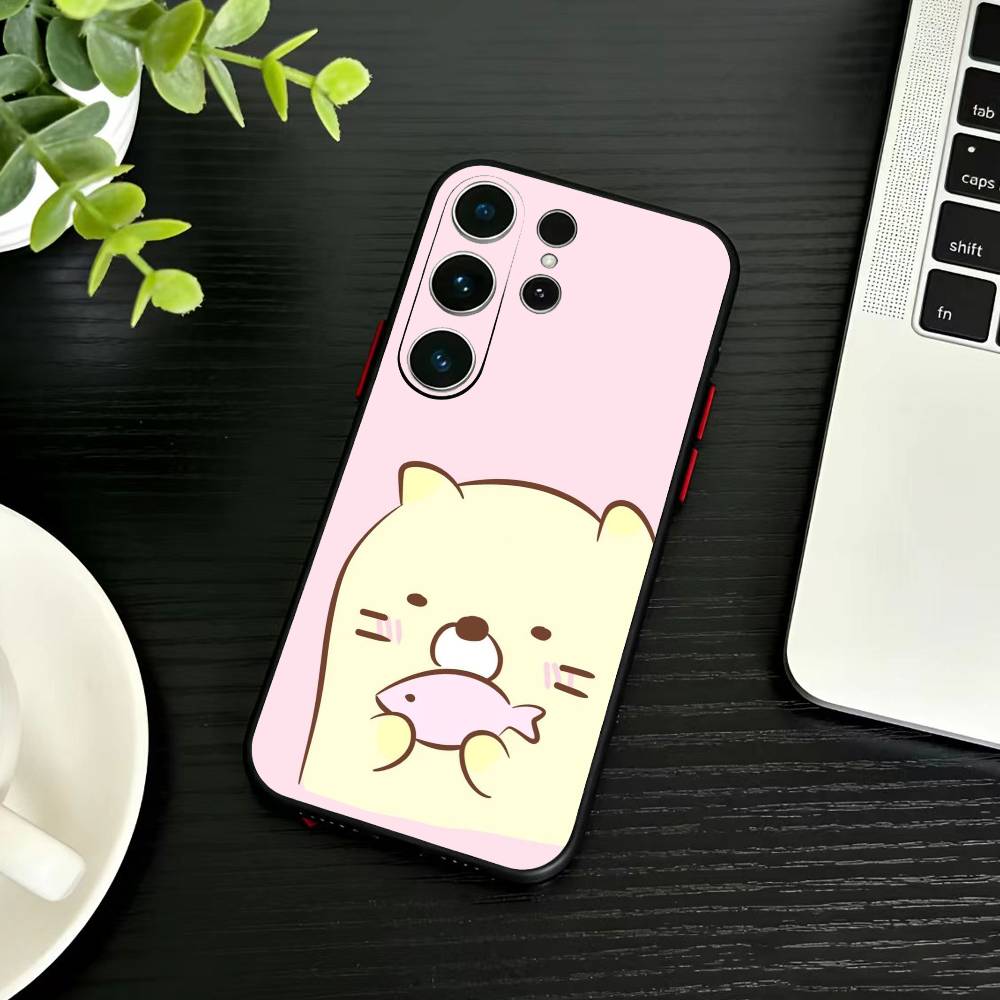 D-Sumikko Gurashi Phone Case For Samsung S26,S25,S24,S23,S22,S21,S20,Ultra,Plus,FE Black Soft Cover