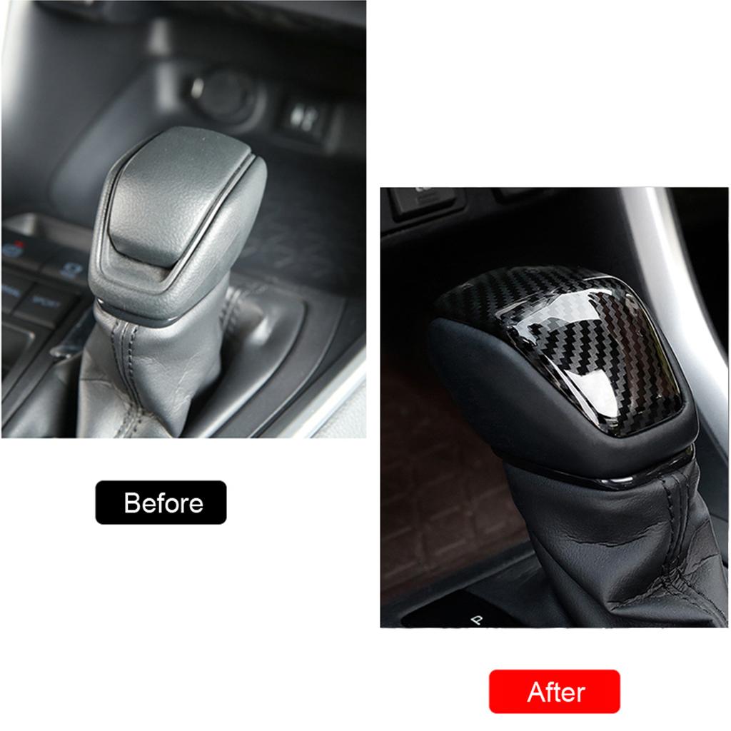 For Toyota Land Cruiser 300 J300 LC300 2022 2023 Car Accessories Carbon Fiber Grain ABS Gear Shift Knob Head Cover Trim