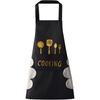 1pc Stylish Polyester Apron with "COOKING" Print - Thick Waist Design, Durable & Easy-Clean, Perfect for Home Kitchen Wear, Cook