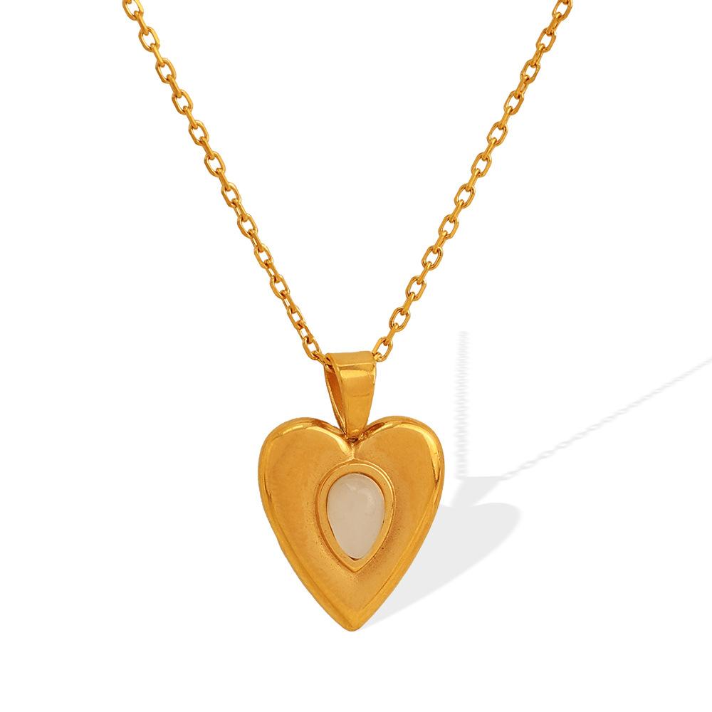 Korean Love Pendant Item Stud Earrings Necklace Women'S Collarbone Chain Niche Design Set