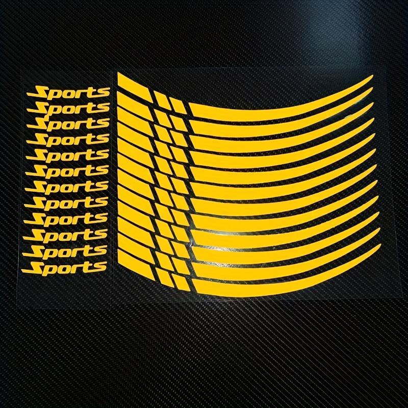 Sports Reflective Wheel Hub Sticker Set - Adhesive Auto Accessory Sport Lettering Decals, Motorcycle Hub Decor Motorcycle Wheel Decor