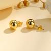 Bead Ball Earrings, Stainless Steel Women Earring Gold Plated, Beaded Hoops Huggie Jewelry
