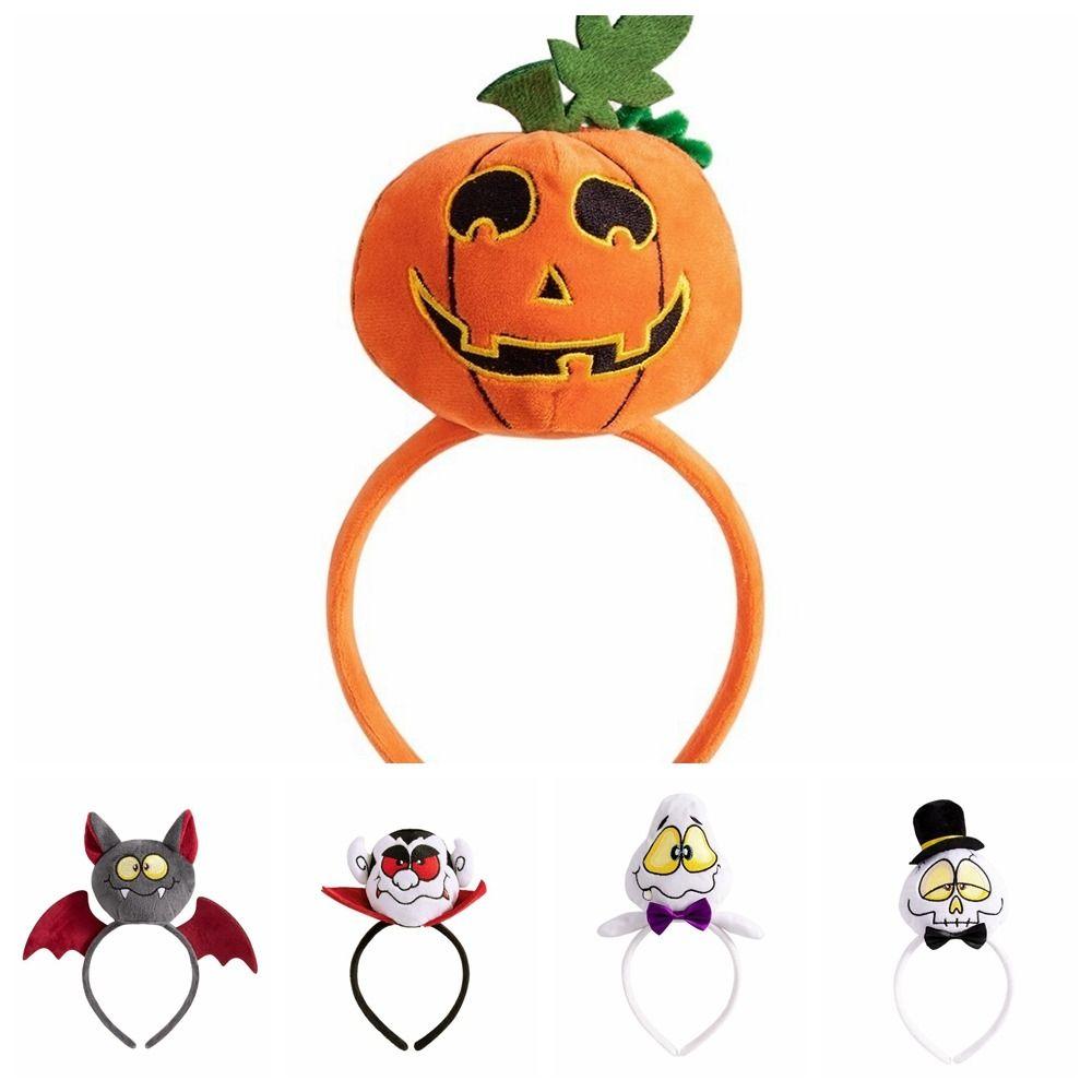 Pumpkin Halloween Headband Bat Catoon Hairband Novelty Halloween Hair Hoop  Photography Props