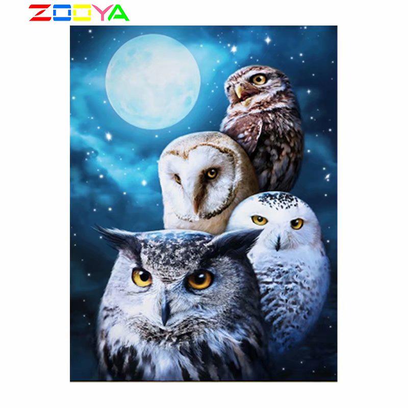 

ZOOYA 5D алмазная живопись Сова полная квадратная алмазная вышивка животные вышивка крестиком мозаика горный хрусталь ремесла комплект домашний декор