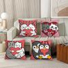 Cartoon Animal Heart Lovers Valentine's Day Pillow Case Office Cushions Suitable For Sofa Car Bedroom Decorative Cushion Cover
