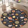 1PCSpace Planets Office Round Area Rug, Indoor Mat Suitable For Office, Under Office Chairs Bedroom Living Room Home Decor, Room Deco004
