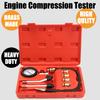 Petrol Engine Tester Pressure Gauge Set Kit Compression Leakage Diagnostic Compressometer Tool for Auto CAR with Case