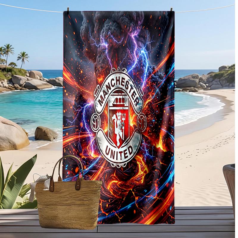 Manchester United Printed Beach Towel Quick Dry Soft TowelPortable Large Rectangular Beach Blanket for Travel Swimming Pool