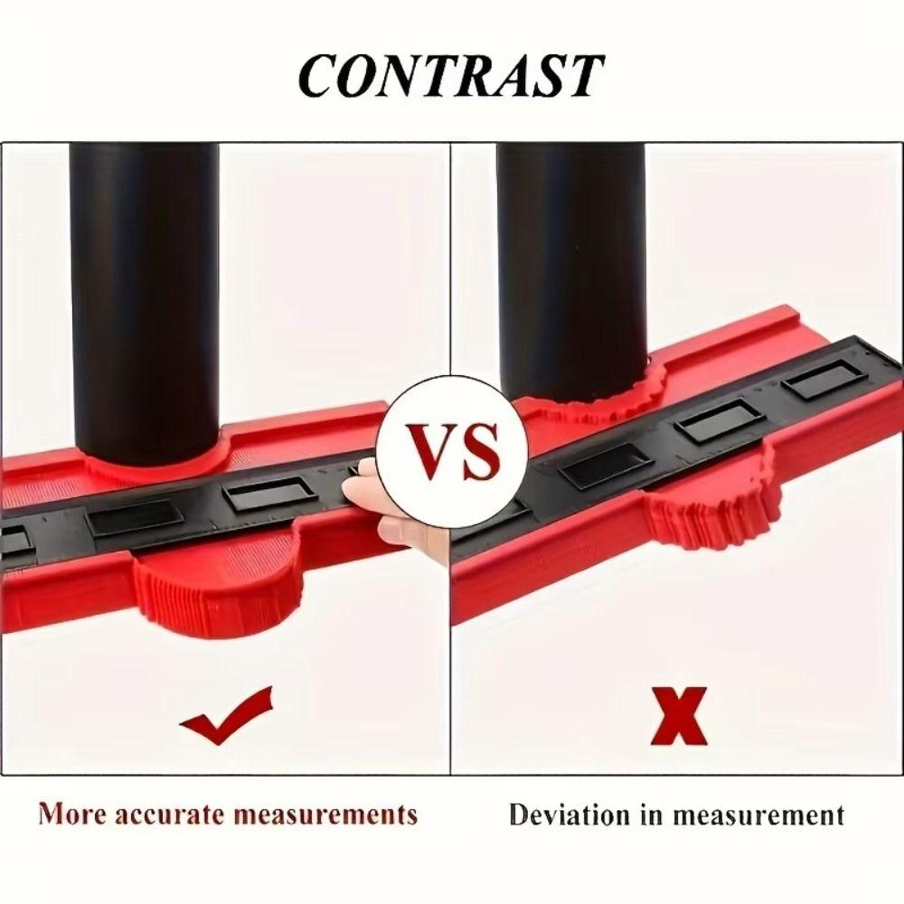 Nova Régua Curva de Plástico Multifuncional Forma Vermelho Laranja Duplicação 5/10 Polegadas Contorno Amostrador