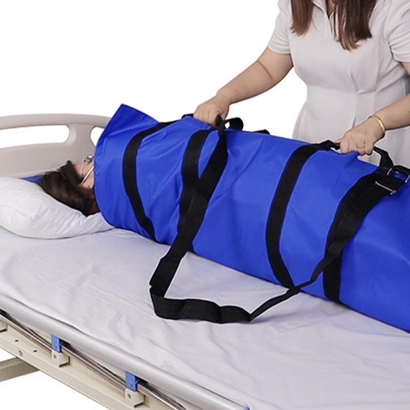 Oxford Cloth Patient Transfer Sheet with Multiple Handle and Shoulder Straps, Waterproof Foldable Soft Stretcher with Storage Bag for Home and Outdoor