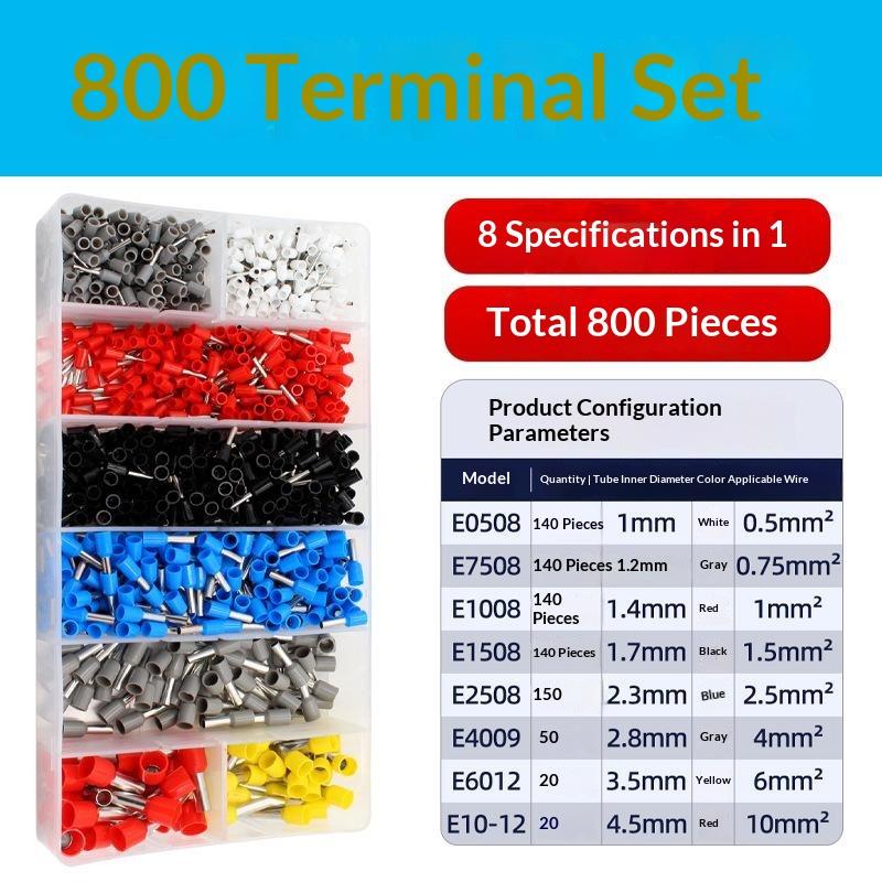 800/1200/1900Pcs Wire Ferrules Kit Awg22-7 Wire Crimp Pin Terminals Ve Terminals Kit Ferrule Connectors Assortment