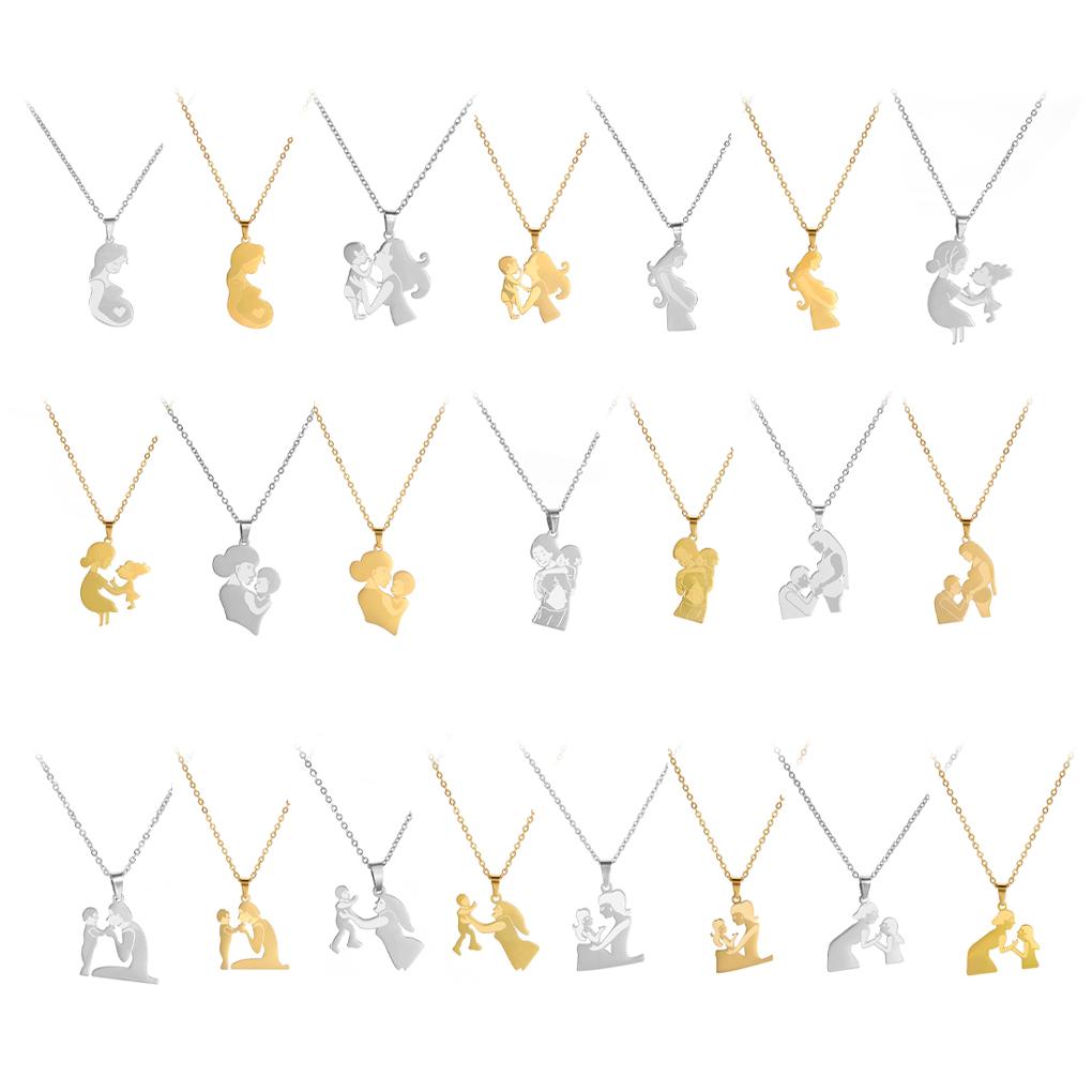 Family Themed Necklace Solid Color Plated Replacement Unfading Decorative Hanging Choker Pendant Jewelry Birthday Gift