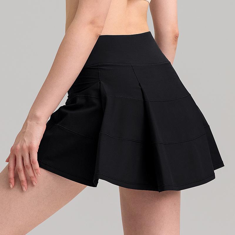 Women's High Waist Quick-Dry Pleated Sports Skirt with Built-In Shorts for Running and Tennis