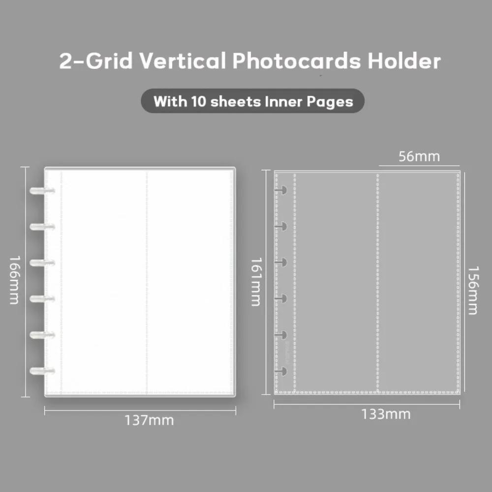 High Quality Mushroom Hole Photocards Holder Vertical Loose Leaf Idol Card Collection Binder Transparent Bill Storage Booklet
