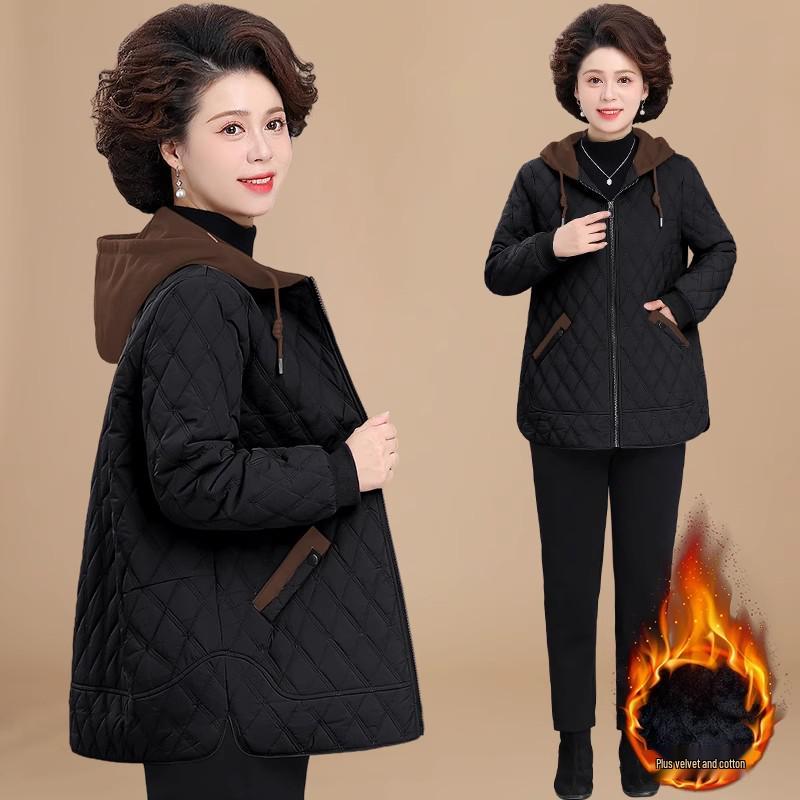 

Hengyuanxiang Women s Winter Cotton Padded Jacket for Middle-Aged & Elderly - Lightweight & Plus Size Option 4XL for 75—82.5 kg