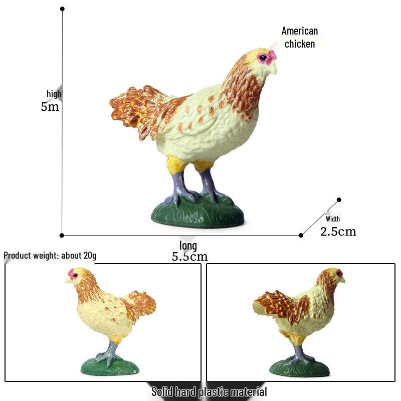 Realistic Farm Animal Models: Big Yellow Duck, Rooster, Turkey, Goose, and Swan