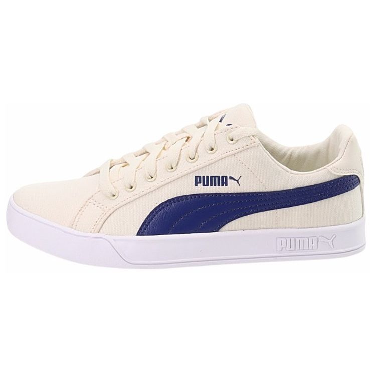 Puma Smash Vulc Canvas Retro Casual Comfortable Durable Low-Top Skate Shoes Unisex Sneakers Beige 374754-06