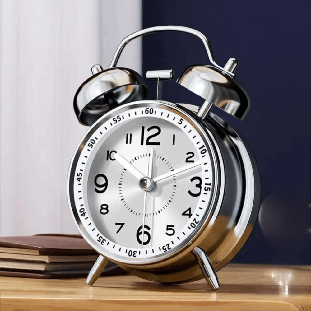 Metal Frame Bedroom Alarm Clock Silent Loud Alarm Clock Twin Bell Alarm Clock Living Room