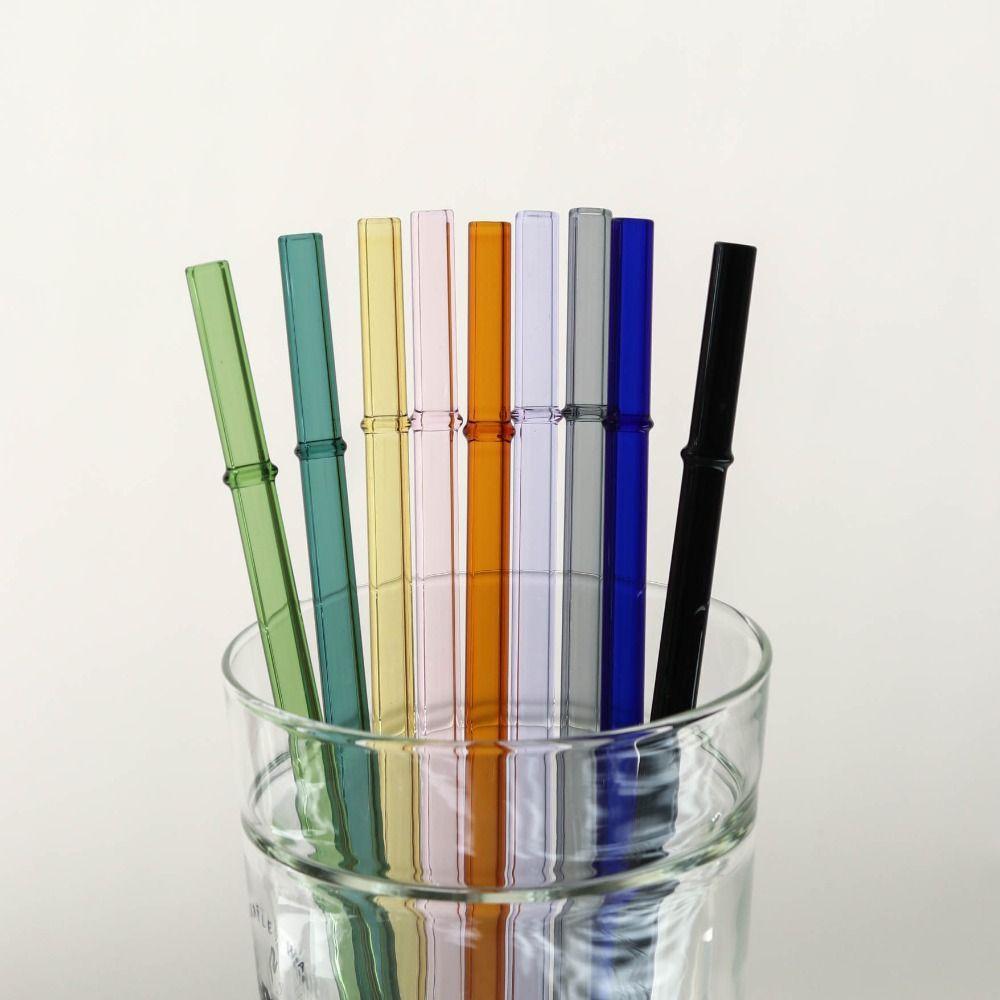 3Pcs 23cm Eco-friendly Straws for Smoothies Cocktails Glass Straws Long Heat-resistant Drinking Straws Cup Accessories