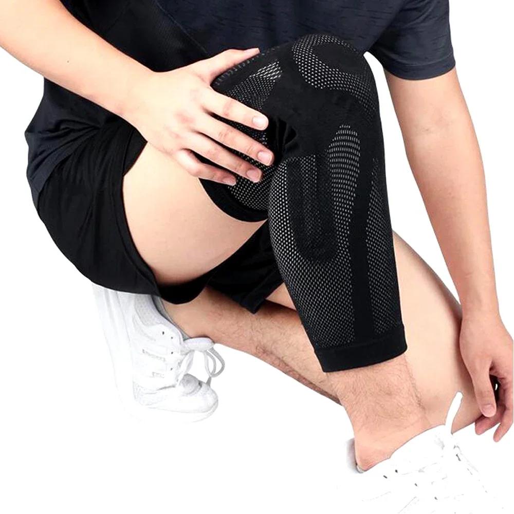 1 Stück Kompressions-Kniebandage mit verlängertem Streifen, Sport-Ärmelschutz, elastische lange Kniebandage, geeignet für Volleyball und Laufen