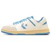 Weapon Low Top Leather Casual Sneakers White Light Blue 1SD334