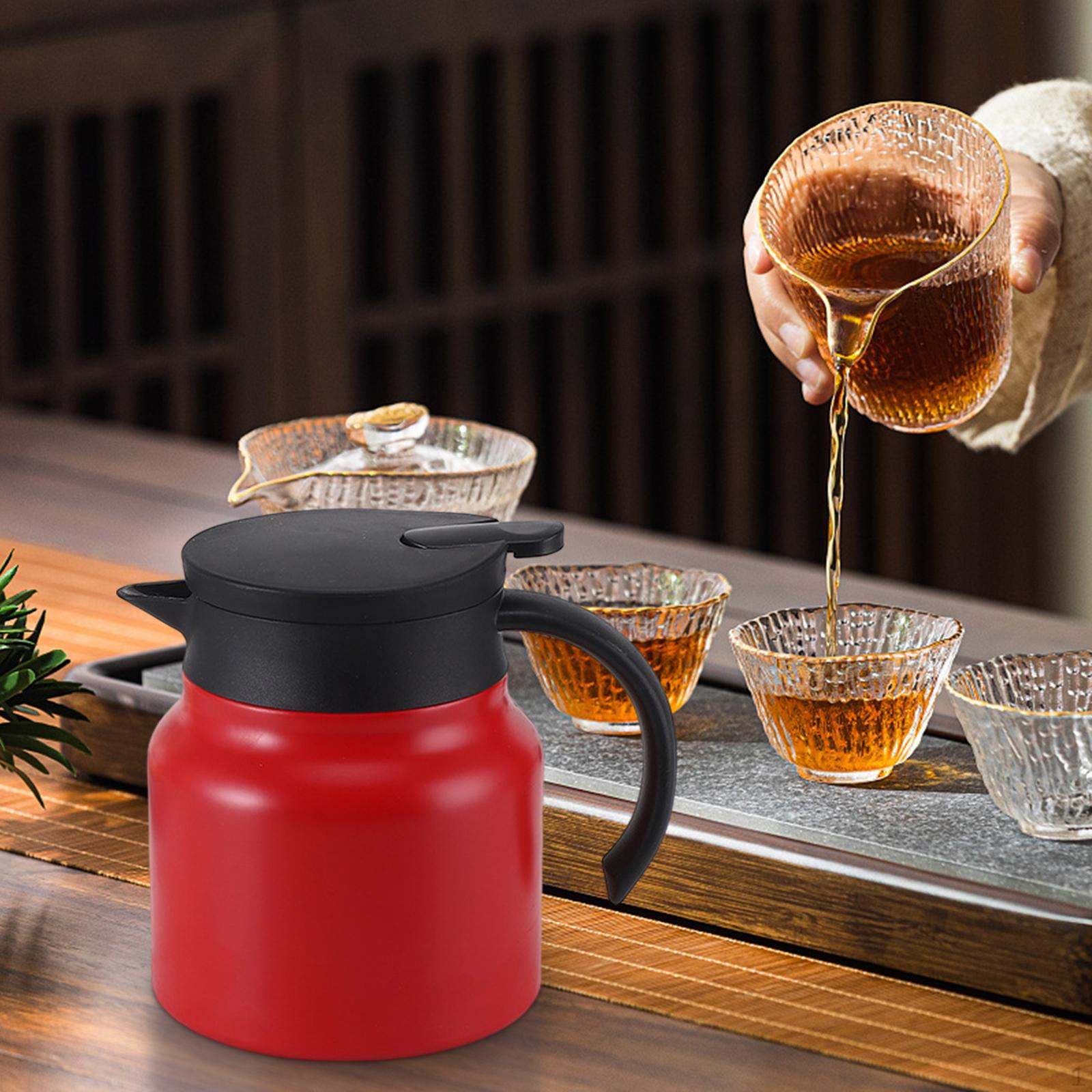 

Изолированные графины для кофе из нержавеющей стали, бутылка для воды, чайник с ситечком-диспенсером красный