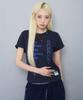 Ssobi What So Semi-Cropped Short Sleeve T-Shirt [Navy]