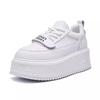 Leather thick-soled heightening little white shoes women's models in the autumn of 2025 new popular high-end versatile muffin casual shoes