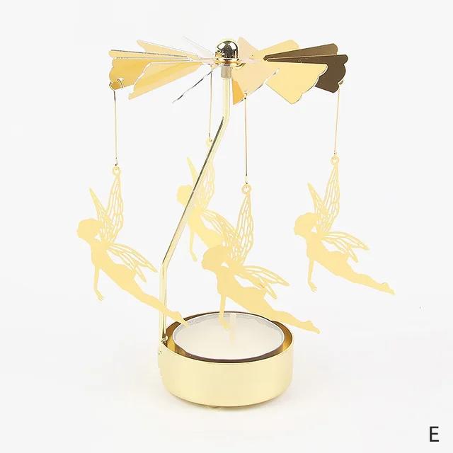 Carousel Candle Holder Gold Metal Candlesticks Room Decor Cake Rotating Candle Stand Home Decoration For Valentine's Christmas
