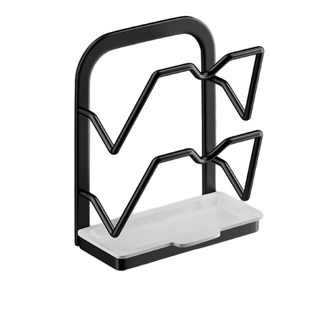 Półka na pokrywki garnków 2/3 poziomu z 3 haczykami, trwała, duża pojemność, regał do przechowywania w kuchni domowej