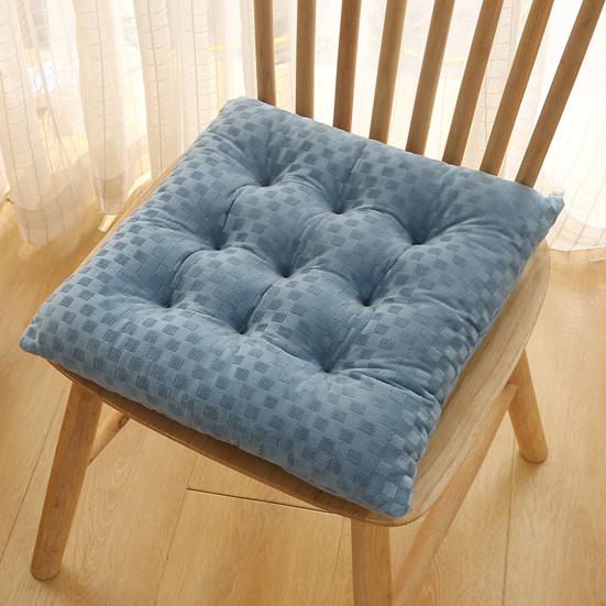 Seat Pad Anti-Slip Strap Design Soft Texture Plush High Elasticity Protective Washable Thickened Student Square Chair Cushion for Home