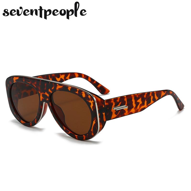 Oversized Y2K Punk Pilot Sunglasses Women Luxury Brand Vintage Shield Oval Sunglass Fashion Outdoor Toad Mirror For Ladies