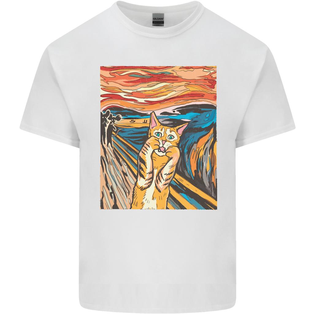 Cat Scream Painting Parody Unisexs Light Cotton TShirt