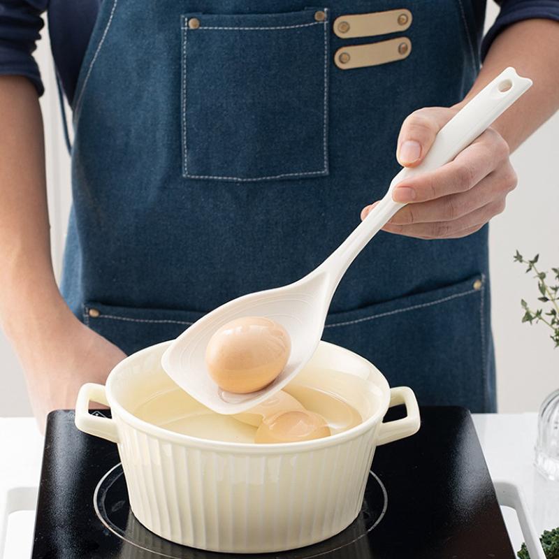 Silicone Spoon Multi-Use Hold Comfortable Non-Slip Round Handle Large Cooking Utensils Mixing Spoon Silicone Tableware Scoop