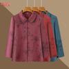 Grandma's Long-Sleeve Fashion Top: Spring & Autumn Turn-Down Collar for Middle-Aged & Elderly Women
