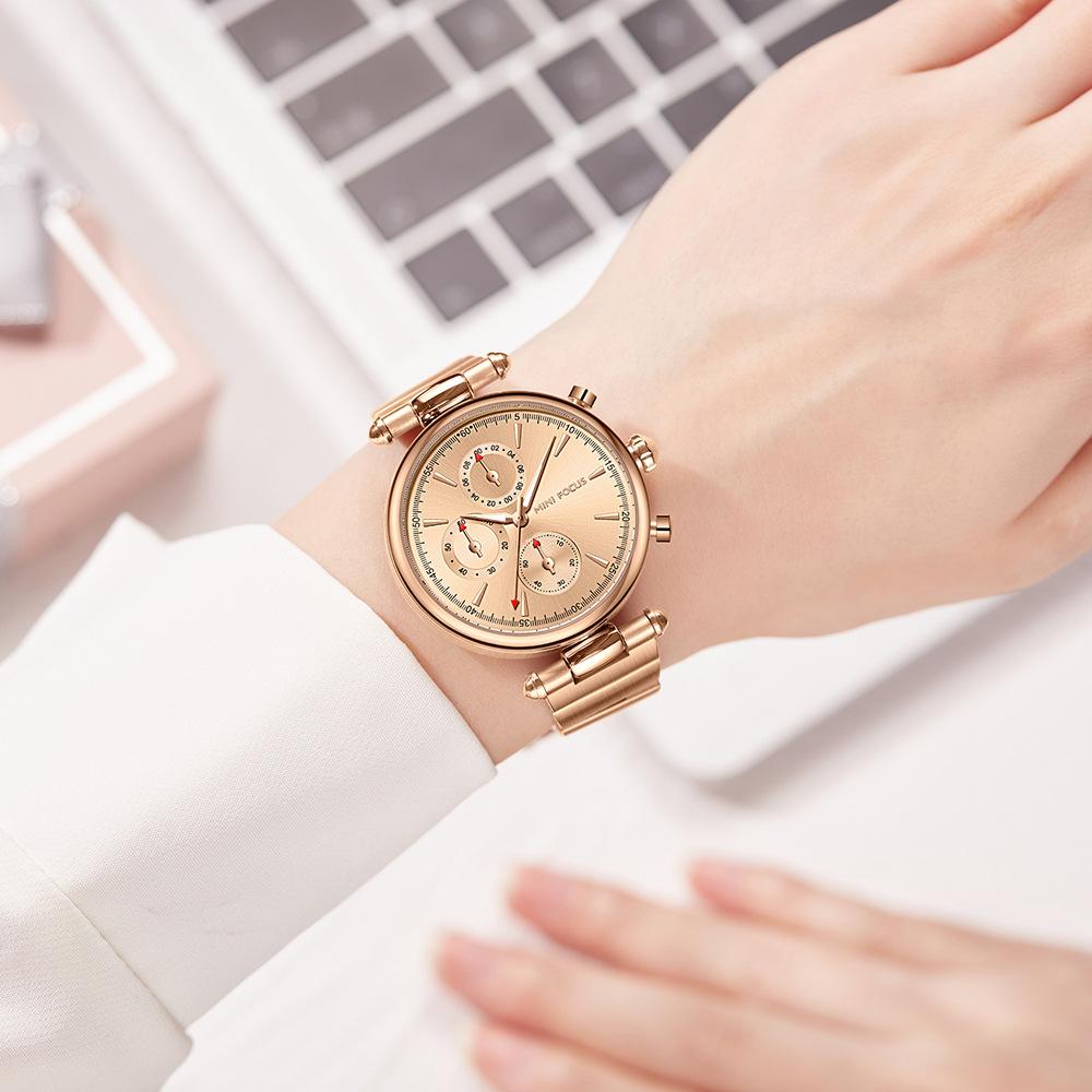 Women's Watch Fashionable Casual Women's Watch Multifunctional Waterproof Quartz Watch Steel Band Women's Watch