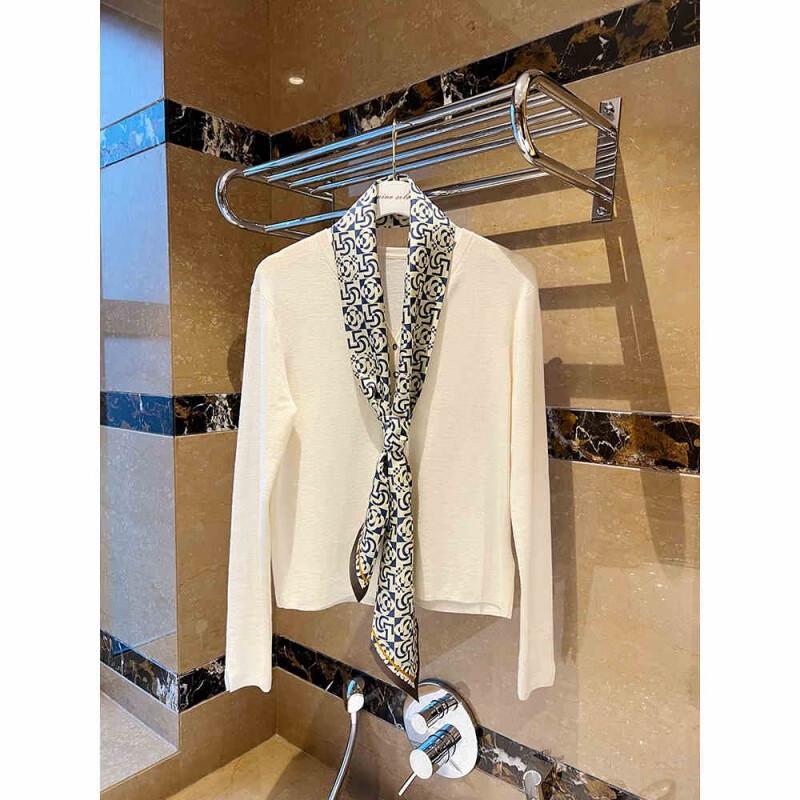 NINA SOLOR Plaid Camellia Silk Long Scarf