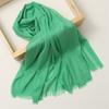 Foreign Trade Silk Scarf Cotton And Linen Headscarf Women'S Spring And Summer Solid Color Japanese And Korean Scarf Sun Protection Warm Shawl Hair