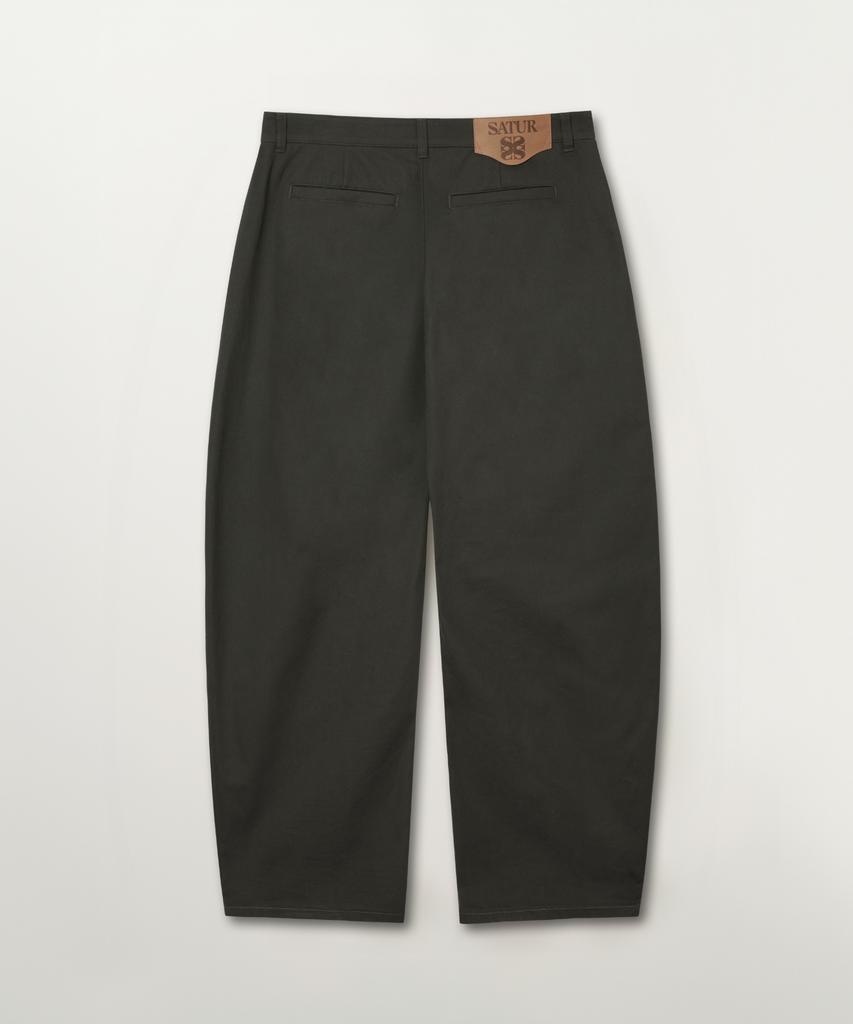 Seteo Cotton Curved Pants Khaki