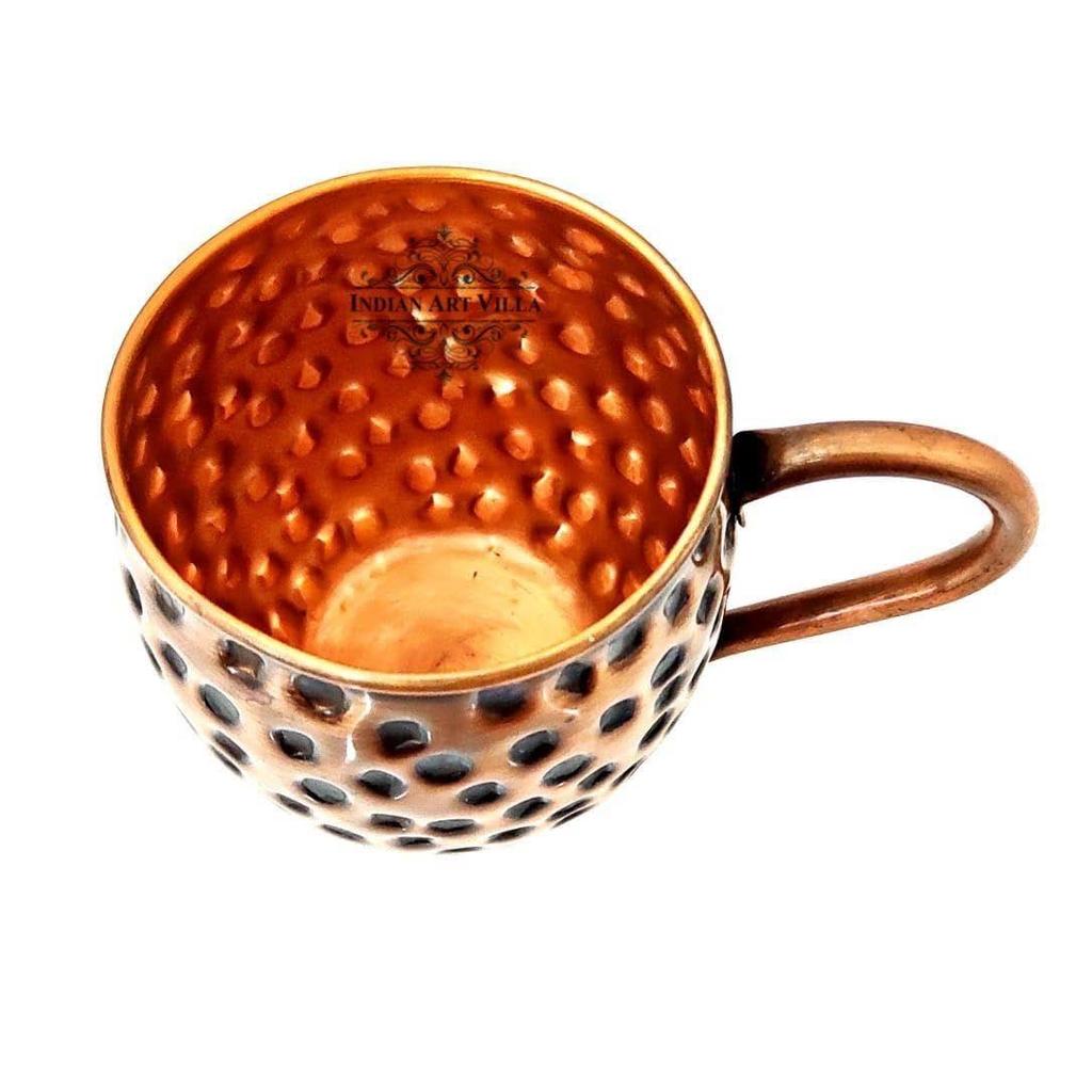 Čistá měď, kulatý tvar, černý tepaný design, hrnek na pivo Moscow Mule, objem 500 ml, sada 2 kusů