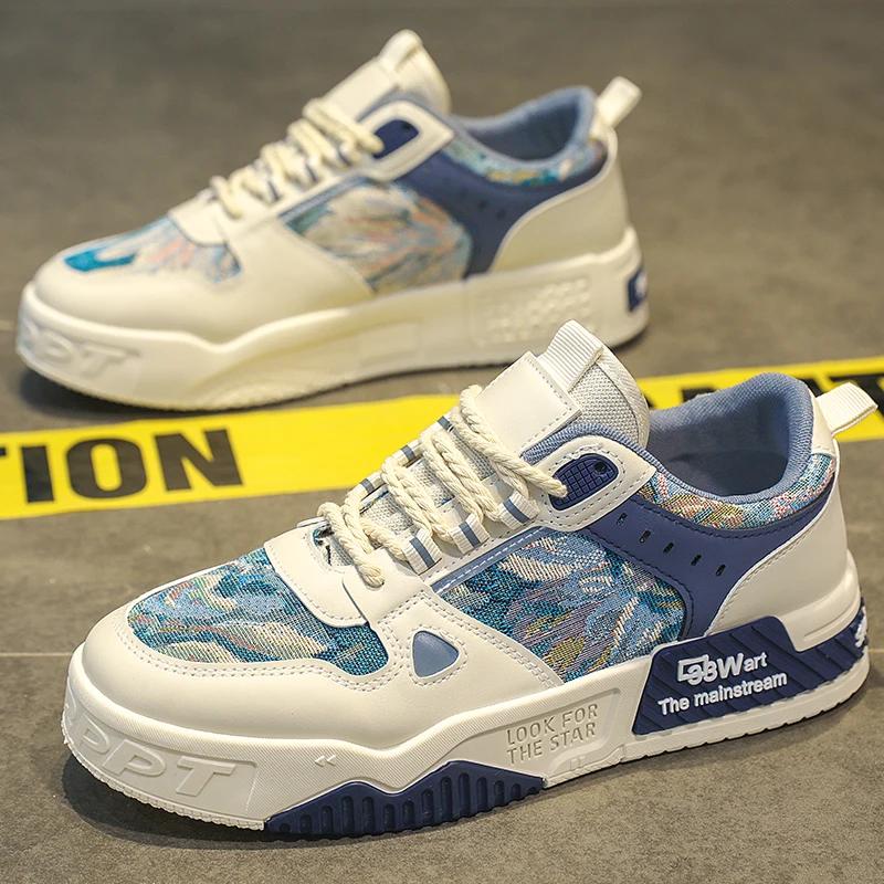 

Трендовые кроссовки для бега для мужчин Комфортные износостойкие спортивные туфли Для улицы на шнуровке Tenis Masculino Летние дышащие 44 синий