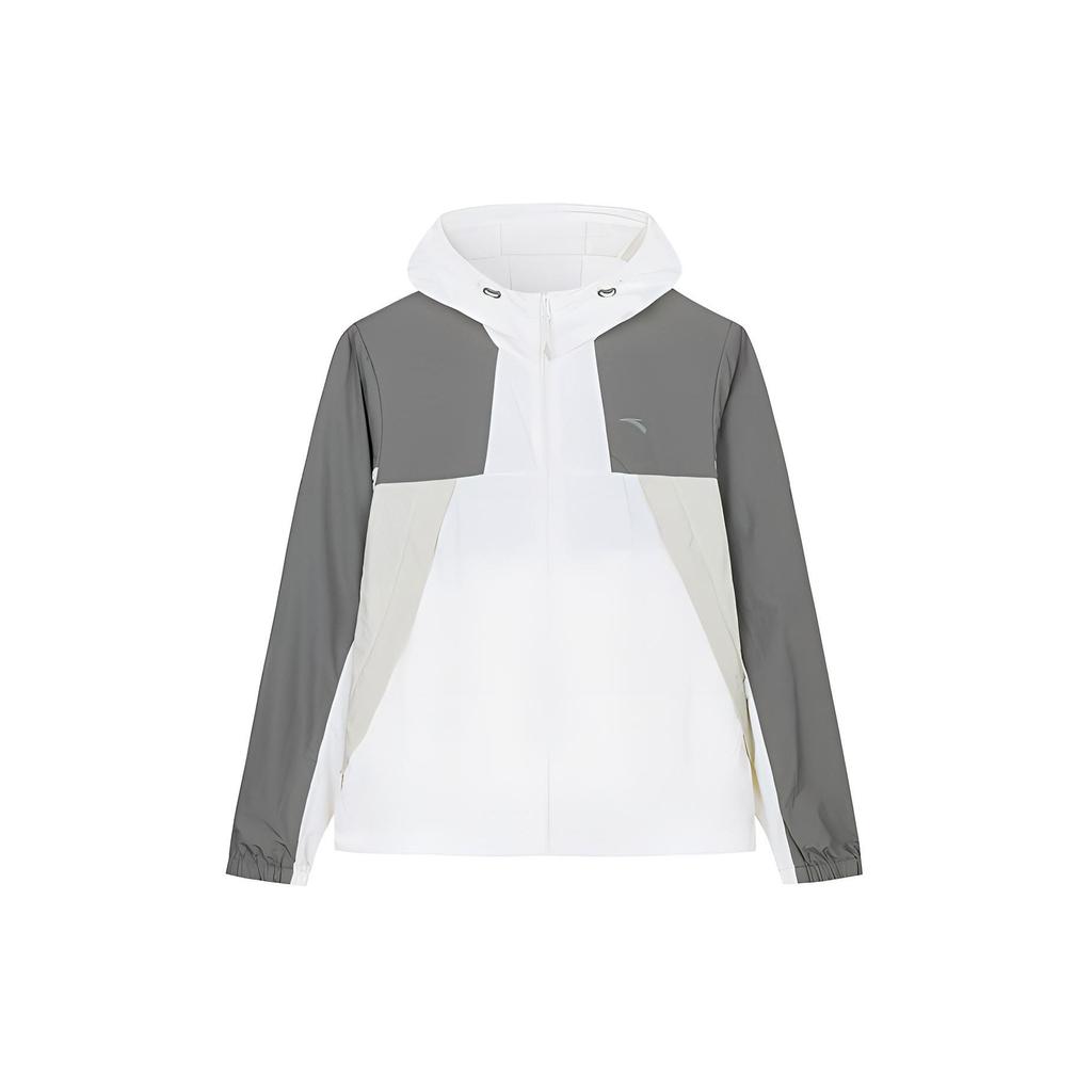 Anta Outdoor Series Color Block Zipper Hooded Breathable Lightweight Long Sleeve UV Protection Sun Protection Jacket Women Jackets 162426605-1